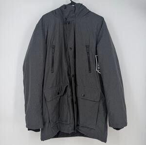 Club Room Men's Parka Jacket Heather Charcoal Mens Size M